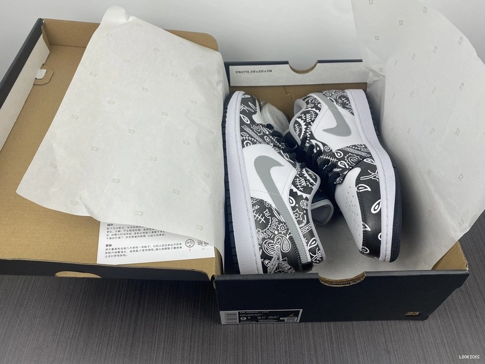 Cheap 1 Grey Low 553558-040 White Black Jordan - 0509